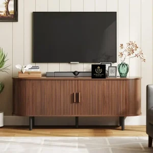 Meja TV Minimalis Kayu Jati Spokes (1)
