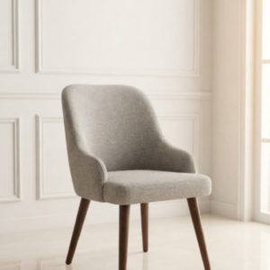 Kursi Cafe Minimalis Modern Full Jok Abu-Abu Kaki Kayu Jati | Furniture Shop Jepara